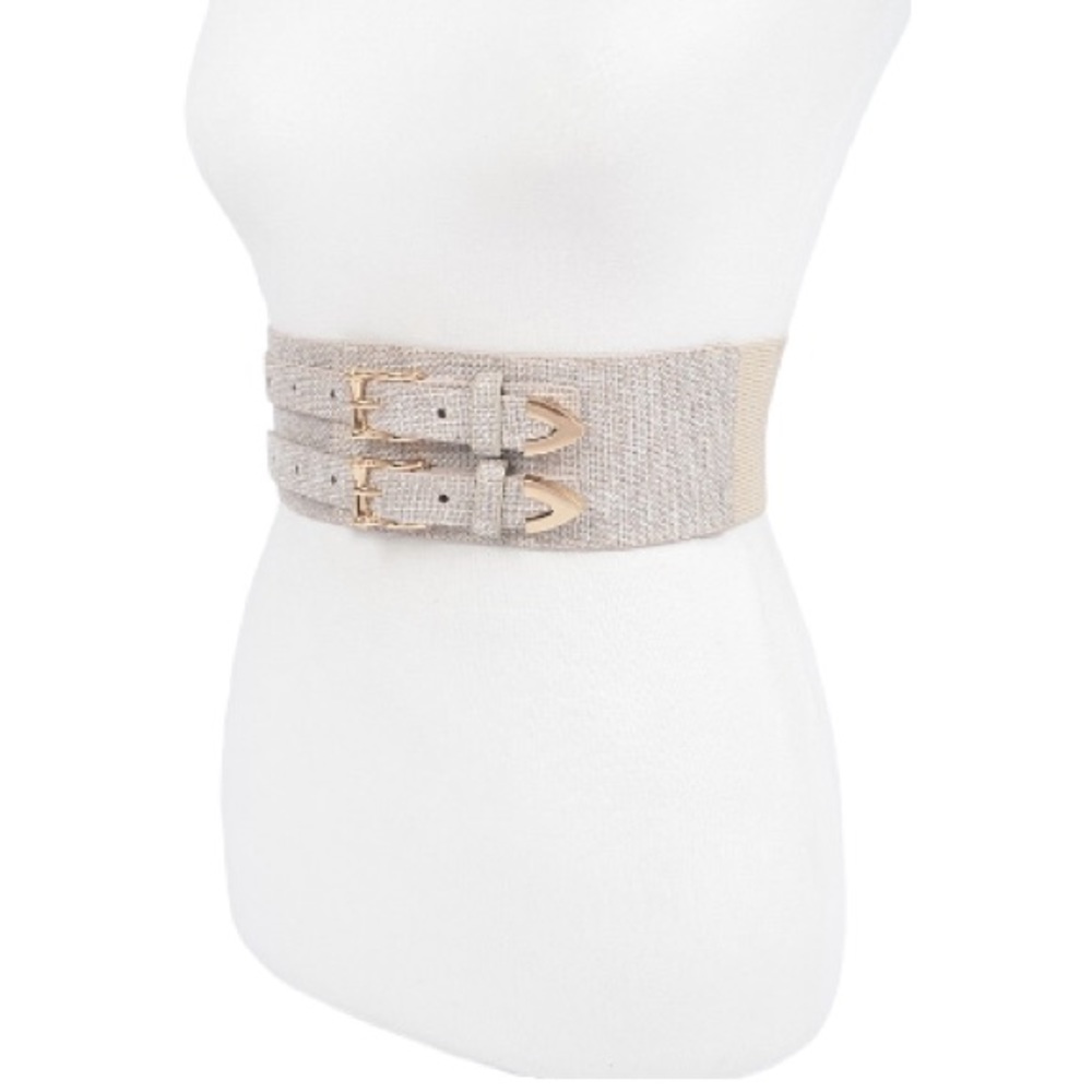 Elastic Linen Corset Waist Statement Belt